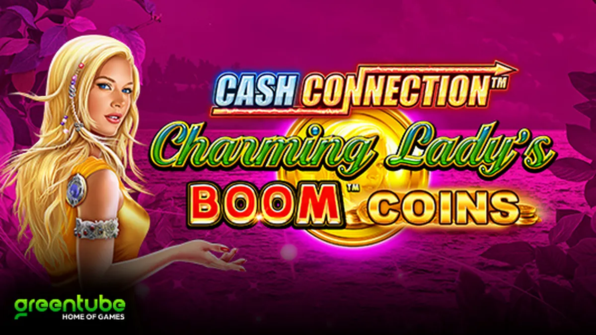 Cash Connection Charming Lady's Boom Coins slot game interface