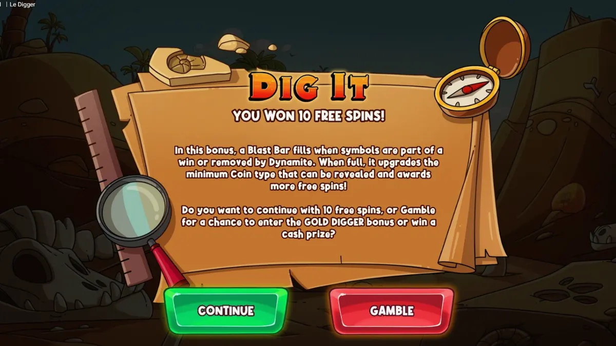 Smokey the raccoon in a desert mining adventure setting for Le Digger slot